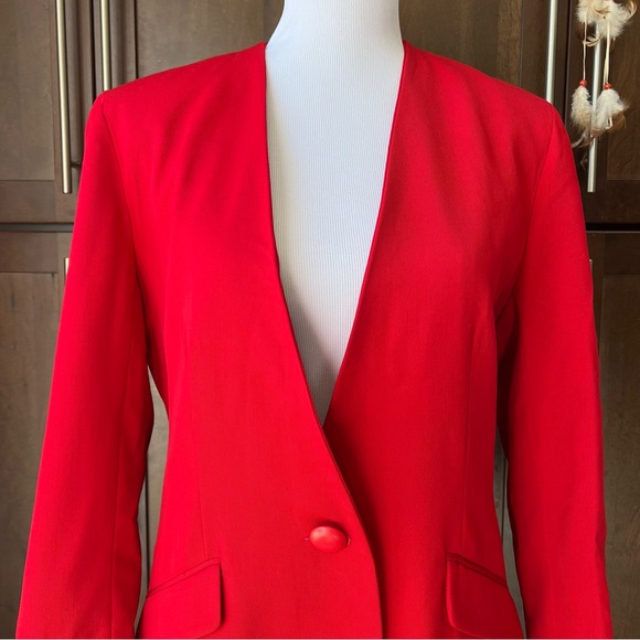 Christian Dior Red 100% Wool Long Blazer US12 Used Once!! - Picture 3 of 16